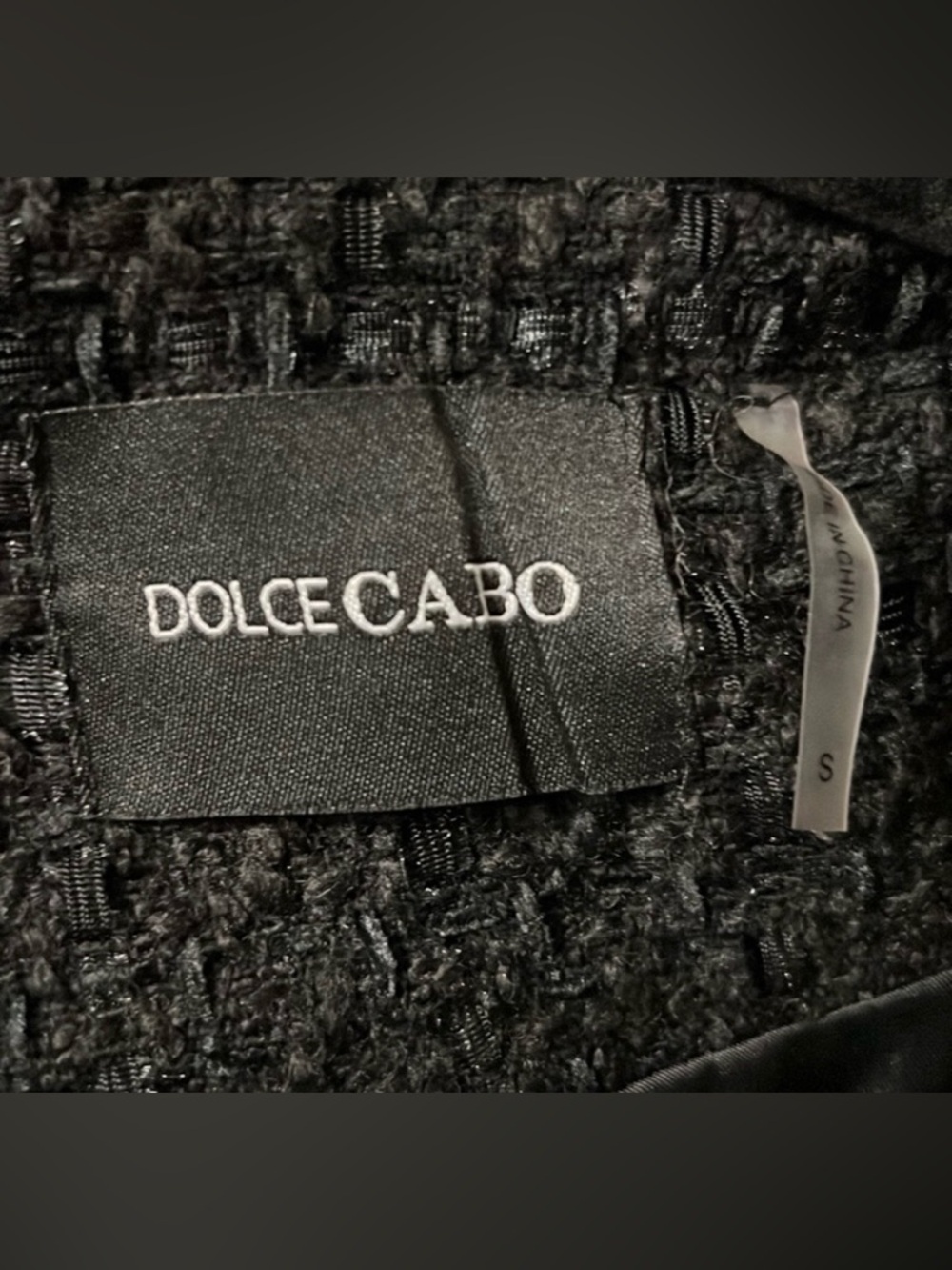 ✨ Dolce Cabo Textured Tweed Frayed-Edge Blazer – Size S ✨ - Picture 4 of 5